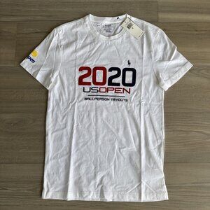 Polo Ralph Lauren 2020 US Open Ballperson Tryouts Men's White Sm Shirt Pony‎ NWT